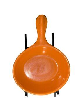Vintage Syracuse China Restaurant Ware skillet Pan in a Vibrant Orange Glaze